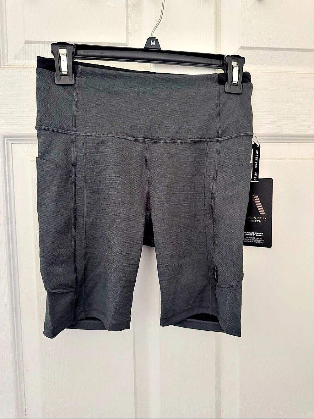 Athleta Ultimate Stash II Legend 7" Short Allyson Felix Black/Grey Small